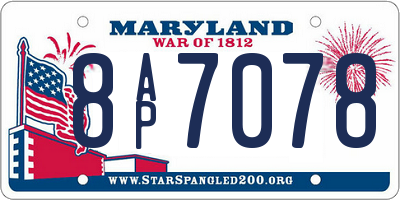MD license plate 8AP7078