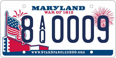 MD license plate 8AQ0009
