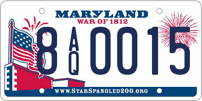 MD license plate 8AQ0015