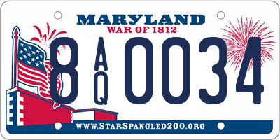 MD license plate 8AQ0034