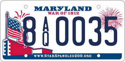 MD license plate 8AQ0035