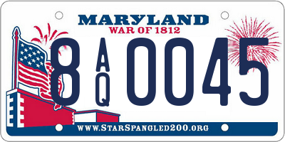 MD license plate 8AQ0045