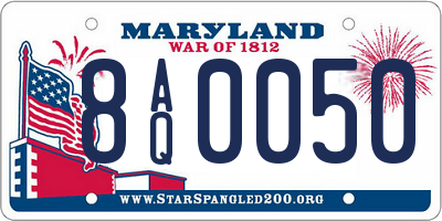 MD license plate 8AQ0050
