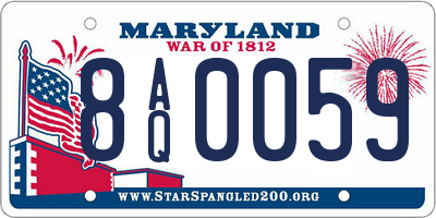 MD license plate 8AQ0059