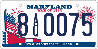 MD license plate 8AQ0075