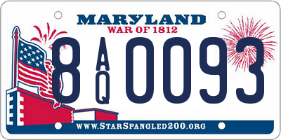 MD license plate 8AQ0093