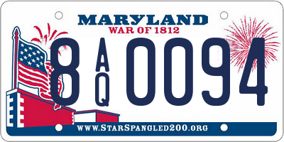 MD license plate 8AQ0094