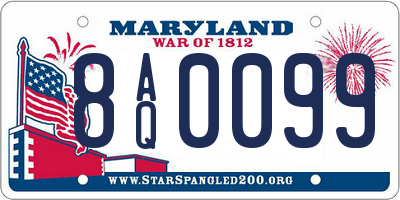 MD license plate 8AQ0099