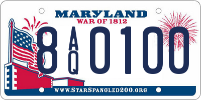 MD license plate 8AQ0100