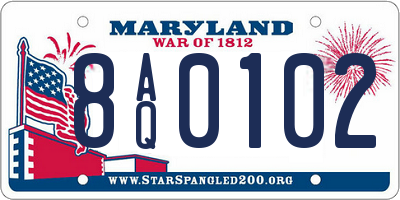 MD license plate 8AQ0102