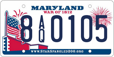 MD license plate 8AQ0105