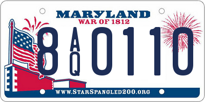 MD license plate 8AQ0110