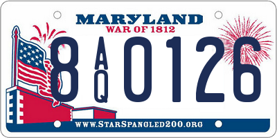 MD license plate 8AQ0126