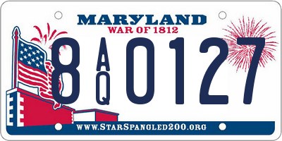 MD license plate 8AQ0127