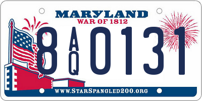 MD license plate 8AQ0131