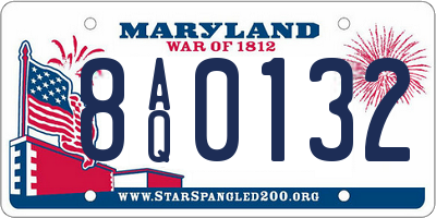 MD license plate 8AQ0132