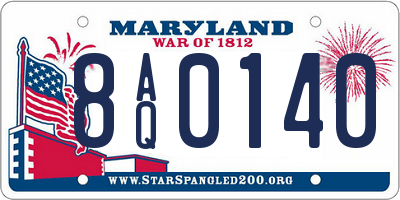 MD license plate 8AQ0140