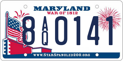 MD license plate 8AQ0141