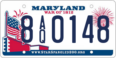 MD license plate 8AQ0148
