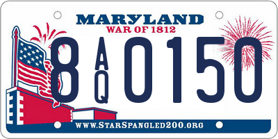 MD license plate 8AQ0150