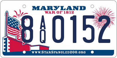 MD license plate 8AQ0152