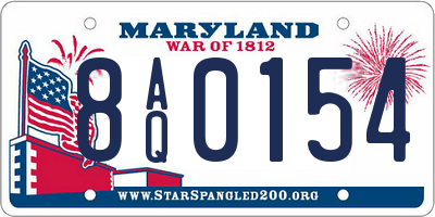 MD license plate 8AQ0154