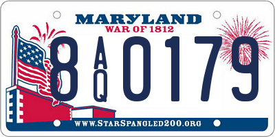 MD license plate 8AQ0179