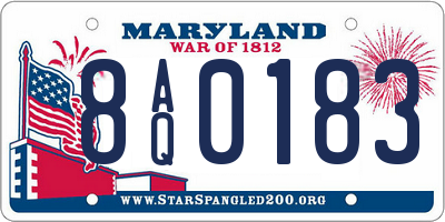 MD license plate 8AQ0183
