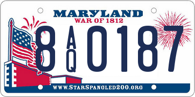 MD license plate 8AQ0187