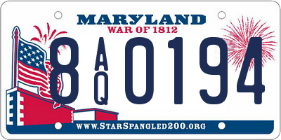 MD license plate 8AQ0194