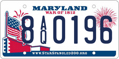 MD license plate 8AQ0196