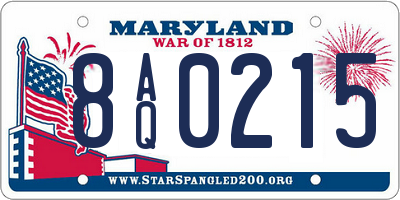 MD license plate 8AQ0215