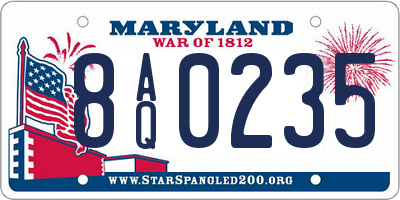 MD license plate 8AQ0235