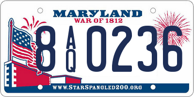 MD license plate 8AQ0236