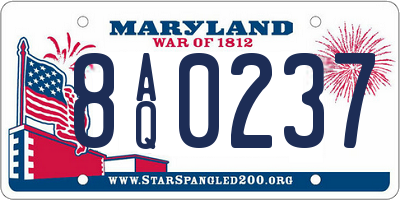 MD license plate 8AQ0237
