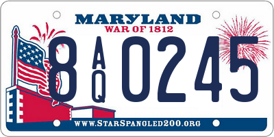 MD license plate 8AQ0245