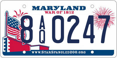 MD license plate 8AQ0247