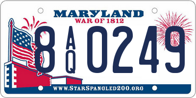 MD license plate 8AQ0249