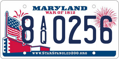 MD license plate 8AQ0256