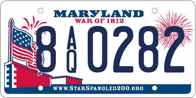 MD license plate 8AQ0282