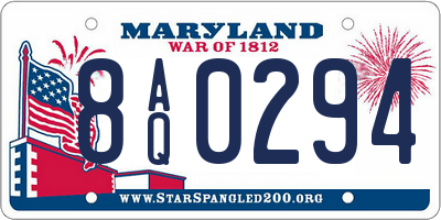 MD license plate 8AQ0294