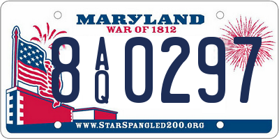MD license plate 8AQ0297