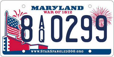 MD license plate 8AQ0299