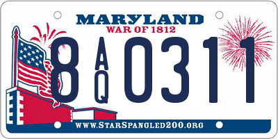 MD license plate 8AQ0311