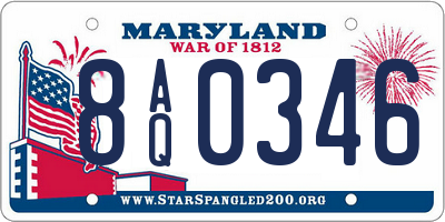 MD license plate 8AQ0346