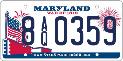 MD license plate 8AQ0359