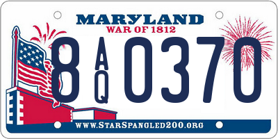 MD license plate 8AQ0370