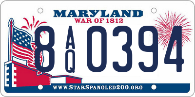 MD license plate 8AQ0394