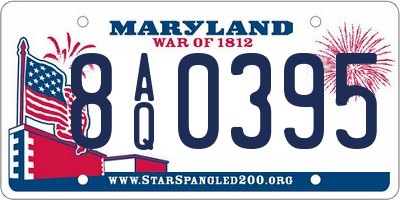 MD license plate 8AQ0395