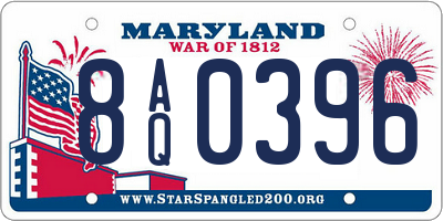 MD license plate 8AQ0396